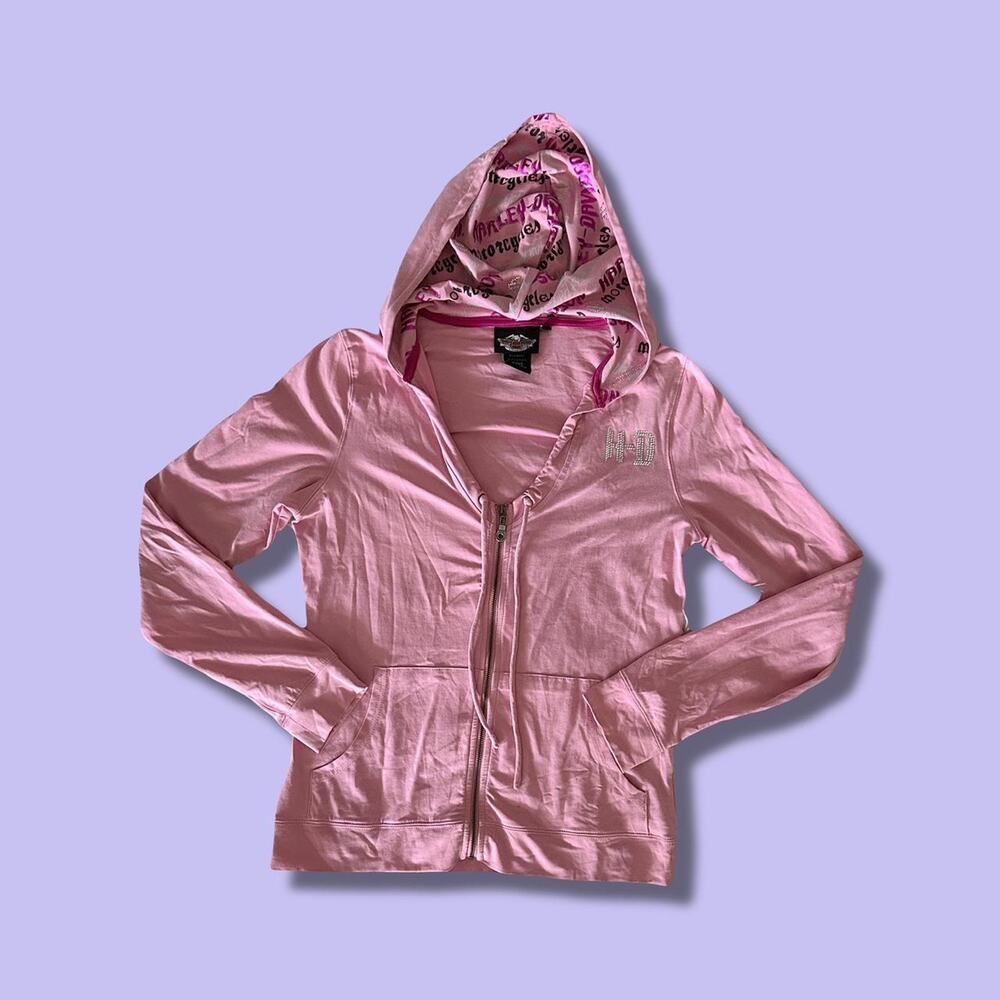 Harley davidson pink bling hoodie